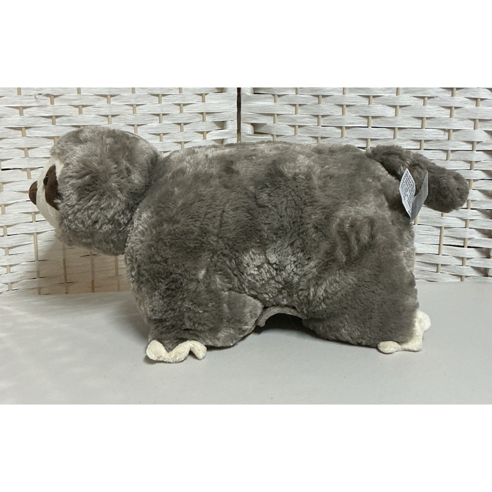 Pillow Pets Sunny Sloth 18" Plush Stuffed Animal Pillow Brown Beige VGC Cute!
